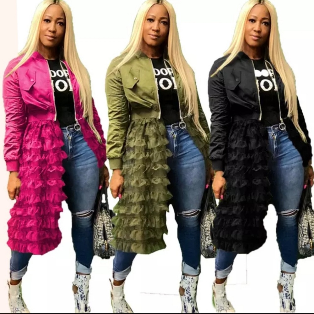 Mesh Ruffle Jacket